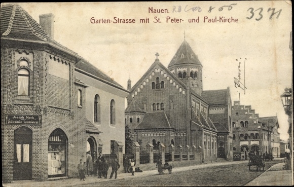 Ak Nauen im Havelland, Garten-Straße, St. Peter- und Paul-Kirche