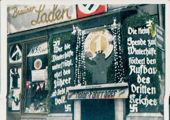 Collection picture The state of work and peace, Berlin advertises for the winter aid, brown shop