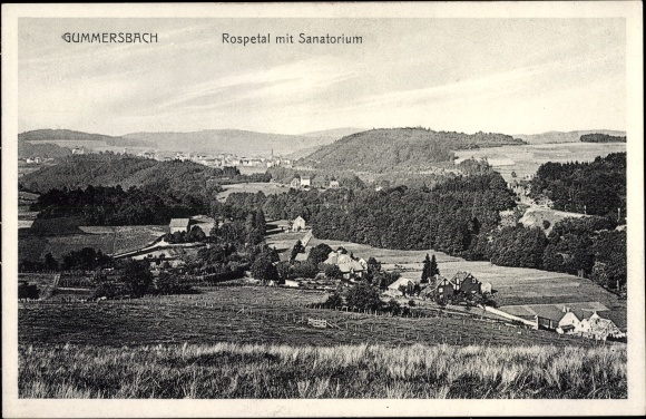 Postcard Rospe Gummersbach in the Oberberg district, Rospetal with sanatorium