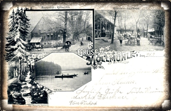 Ak Penig Sachsen, Restaurant Höllmühle im Winter, 1899