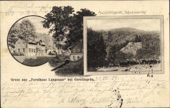 Postcard Geroldsgrün in the Franconian Forest Upper Franconia, Forsthaus Langenau, Schwammerling