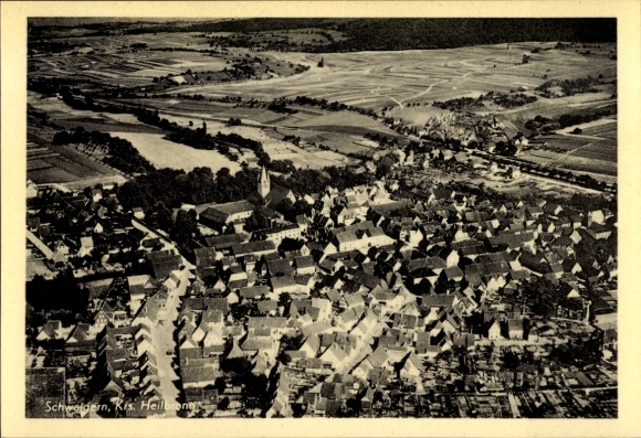 Postcard Schwaigern in Württemberg, aerial photograph