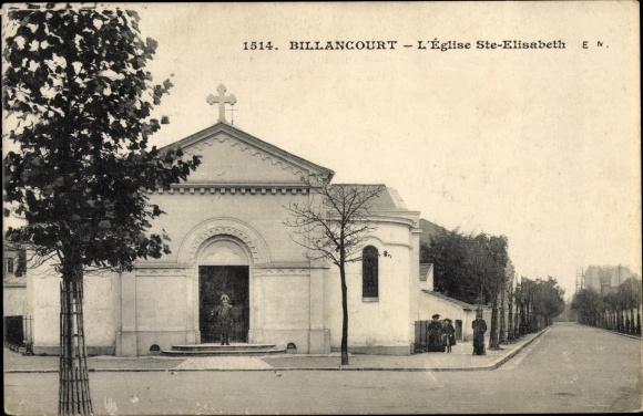 Postcard Boulogne Billancourt Hauts de Seine, The Sainte Elisabeth Church