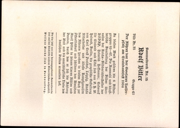 Collection picture Goslar, Adolf Hitler, Imperial Palace, Harvest Festival 1934, Collection No. 15 picture 75