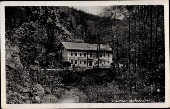 Postcard Edle Krone Klingenberg in the Eastern Ore Mountains, Gasthof Edle Krone