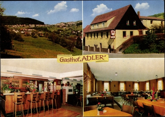 PC Wilhelmsfeld near Heidelberg, Gasthof Adler, outside and inside, town view