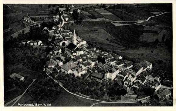 Postcard Perlesreut Lower Bavaria, aerial photograph