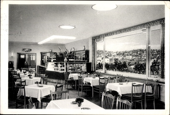 Postcard Stuttgart, Höhen-Restaurant in the Union department store, Königstraße 27/29