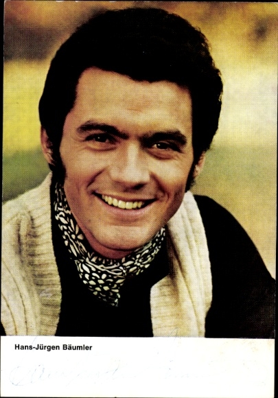 Postcard actor and figure skater Hans-Jürgen Bäumler, portrait, ZDF, autograph