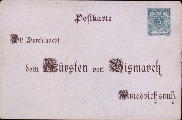 Postal stationery Artist Chromo-Litho Prince Otto von Bismarck, 80th birthday April 1, 1895