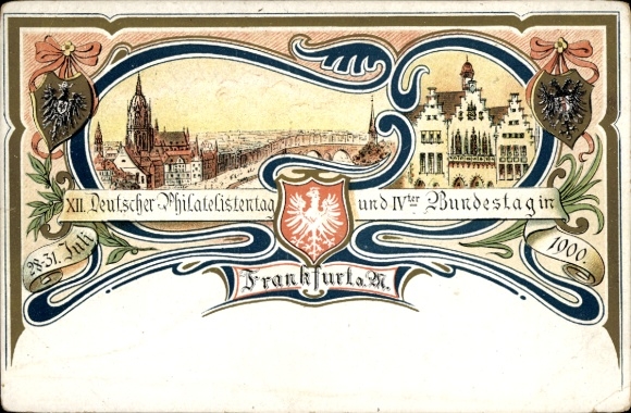 Herb litograficzny Frankfurt nad Menem, XII. Niemiecki Dzień Filatelisty 1900, Römer