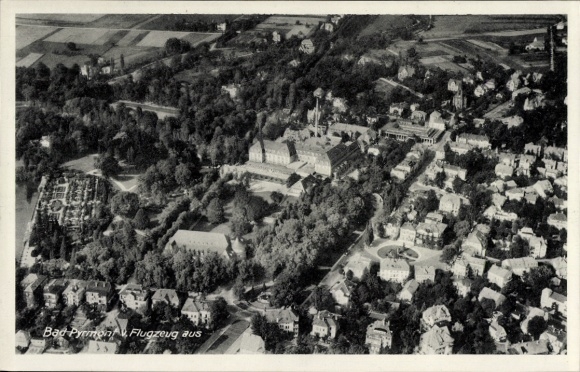 Postcard Bad Pyrmont in Lower Saxony, aerial photograph