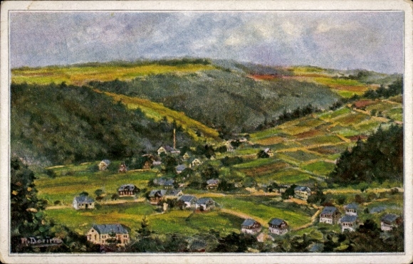 Kunstenaar Ak Döring, R., Sachsenberg Georgenthal Klingenthal in Vogtland, stadsgezicht