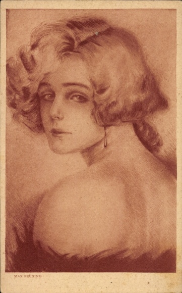 Artist Postcard Brüning, Max, Loni Pyrmont, portrait of a Woman