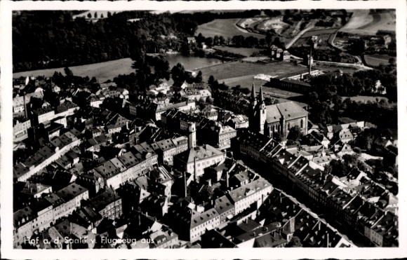 Ak Hof an der Saale Opper-Franken Beieren, luchtfoto