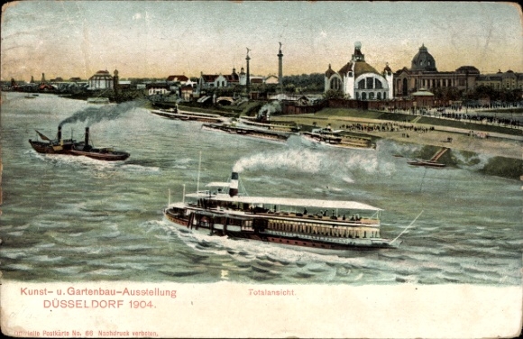 PC Düsseldorf on the Rhine, general view, exhibition 1904
