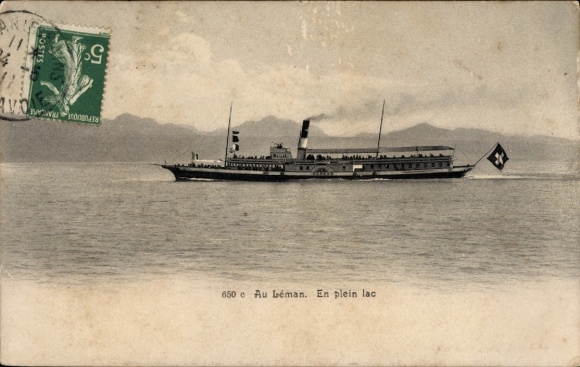 KP Au Lac Leman, En plein lac, parowiec salonowy na Jeziorze Genewskim