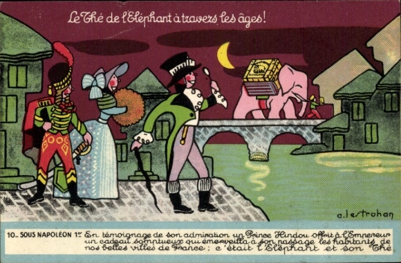 Artist Postcard The Elephant Tea Through the Ages, under Napoleon I