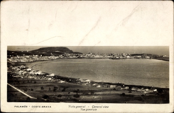 Postcard Palamós Costa Brava Catalonia, Costa Brava, general view, sea, coastal landscape