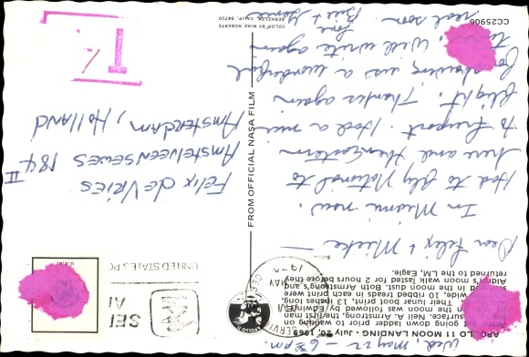 Op 21 juli 1969 stapt astronaut Buzz Aldrin op de maan, Neil Armstrong