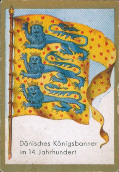 Collector's picture historical flags No. 49, Danish royal banner in the 14th century