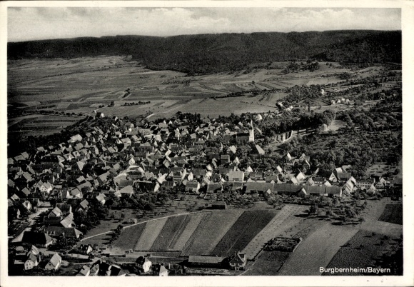 Postcard Burgbernheim Middle Franconia Bavaria, aerial photograph
