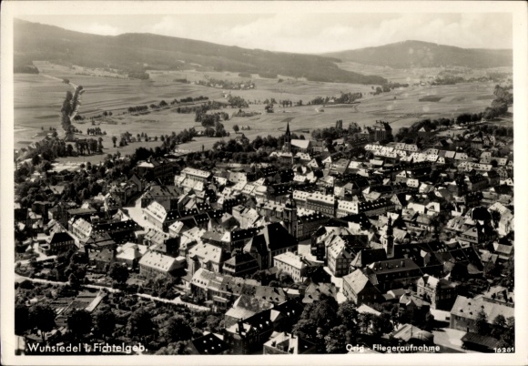 Postcard Wunsiedel in the Fichtelgebirge Upper Franconia, aerial photograph
