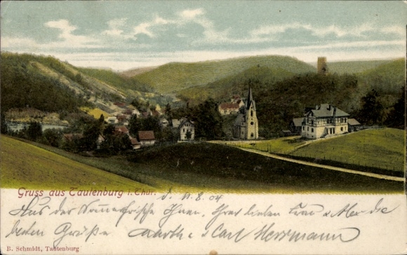 Postcard Tautenburg in Thuringia, partial view