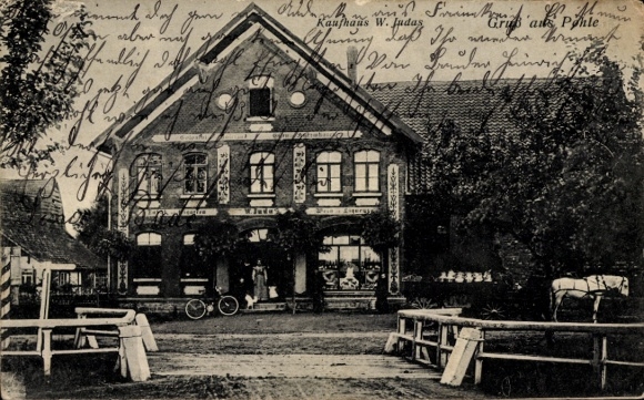 Judaica Postcard Pohle in Lower Saxony, Department Store W. Judas