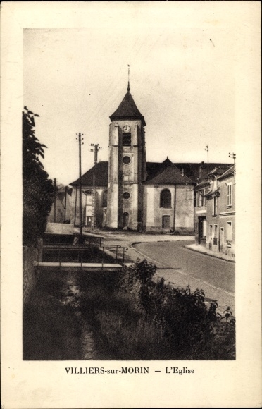 Ak Villiers-sur-Morin Seine et Marne, L&#39;Eglise, vue generale