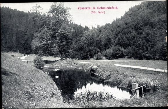 Postcard Schmiedefeld am Rennsteig Thuringia, Vessertal, Thuringian Forest
