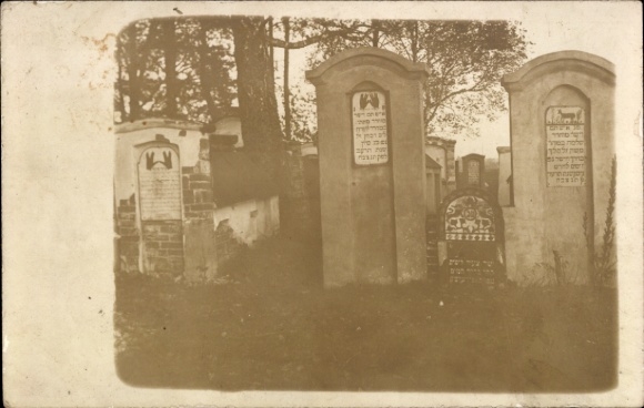 Judaica Photo Postcard Jewish Cemetery