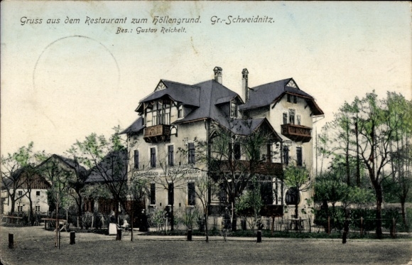 Postcard Großschweidnitz in Saxony, Restaurant zum Höllengrund
