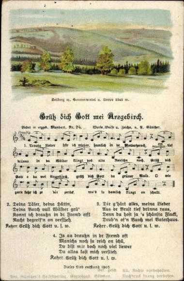 30 individual song cards, Anton Günther