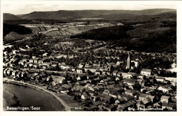 Postcard Besseringen Merzig in Saarland, aerial photograph