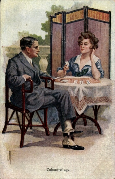 Artist Postcard Future Question, Tarot Reader