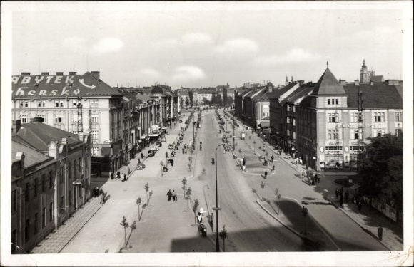 Postcard Hradec Králové Königgrätz town, Bismarckstrasse, Bismarckova Trida