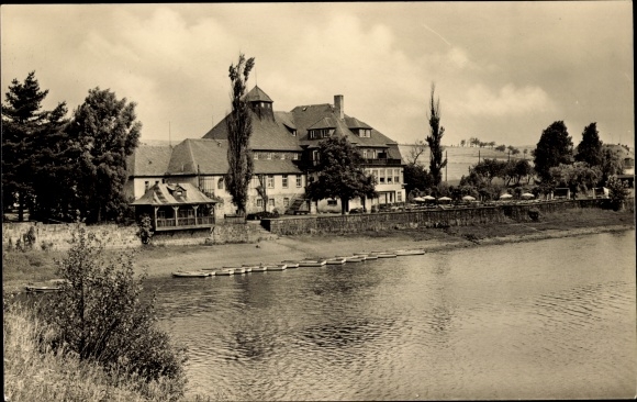 Postcard Paulsdorf Dippoldiswalde in the Eastern Ore Mountains, HO Hotel Seeblick at the Malter dam