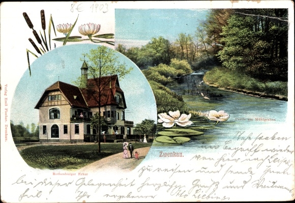 PC Zwenkau in Saxony, view of Rothenburg bay window, section at the Mühlgraben