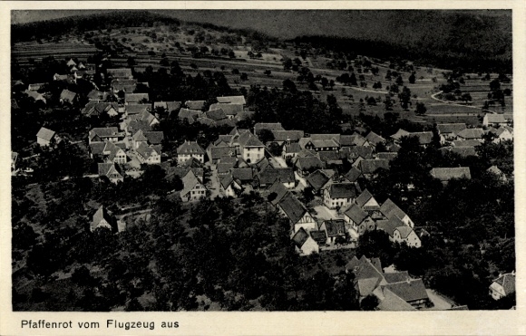 Postcard Pfaffenrot Marxzell in the Black Forest, aerial photograph