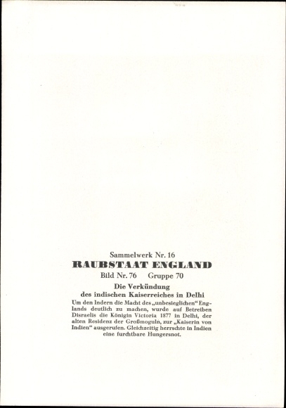Collective image robber state England, the proclamation of the Indian Empire in Delhi