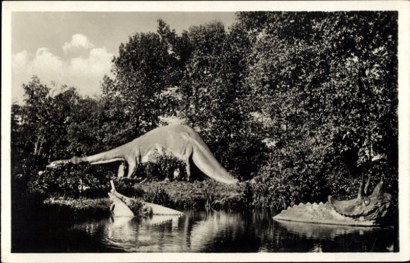 Postcard Hamburg Altona, Carl Hagenbeck's Tierpark, primeval landscape