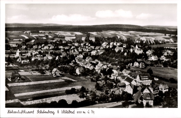 Postcard Schömberg in the Black Forest Württemberg, aerial photograph