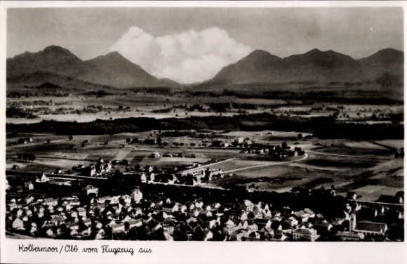 Postcard Kolbermoor in Upper Bavaria, aerial photograph