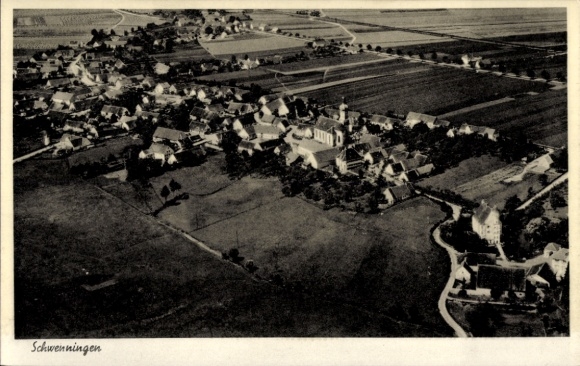 Postcard Schwenningen on the Danube Swabia, aerial photograph