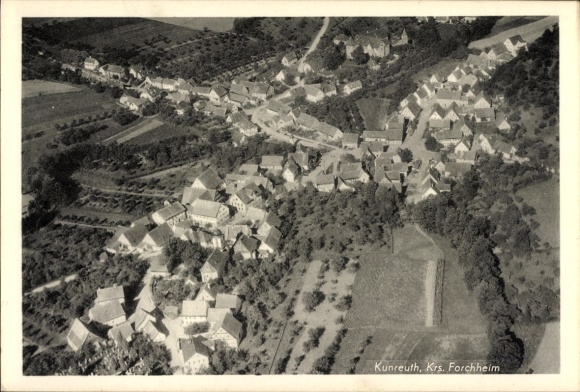 Postcard Kunreuth in Upper Franconia, aerial photograph