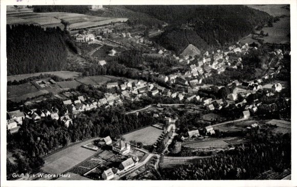 Ak Wippra Sangerhausen am Harz, Fliegeraufnahme