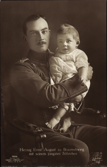 Ak Herzog Ernst August von Braunschweig, Portrait mit Sohn, Liersch 7805