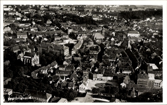 Postcard Zweibrücken in der Pfalz, aerial photograph