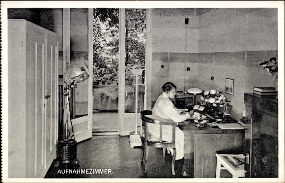 Postcard Schönhagen Trebbin in the district of Teltow Fläming, district children&#39;s home Schönblick, recording room, office